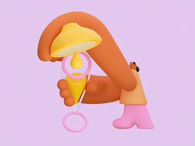 3D Model of Stylized Hourglass 3d 3d art 3d art work 3d composition 3d design 3d rendering clean 3d colorful colorful design creative giant hands golden liquid hour glass liquid patience soft soft colors surreal time vibrant