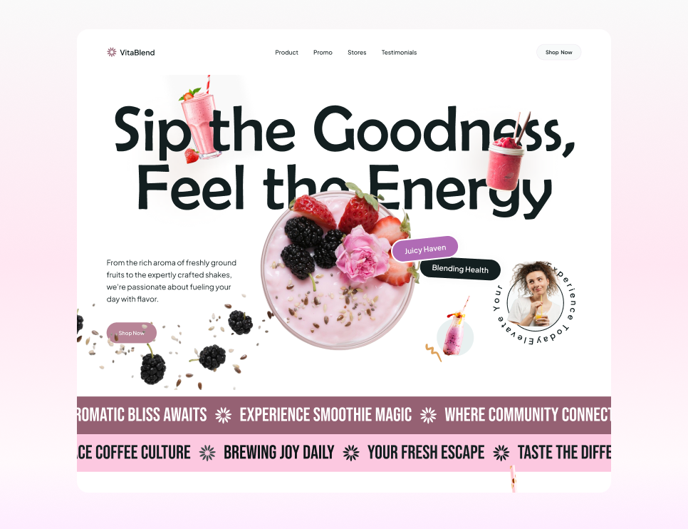 🥤 Fresh Blends for Healthy Living design figma ui ux