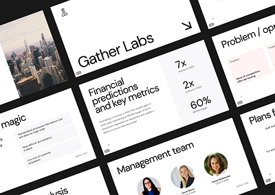 Gather Labs — Healthtech pitch deck deck health healthtech investments metrics minimal pitchdeck presentation slide visualization