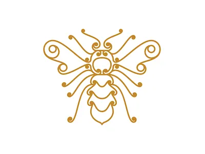 Ornament Bee Logo animal logo bee logo brand brand identity branding company logo design graphic design identity line logo logos monoline ornament logo vector vintage