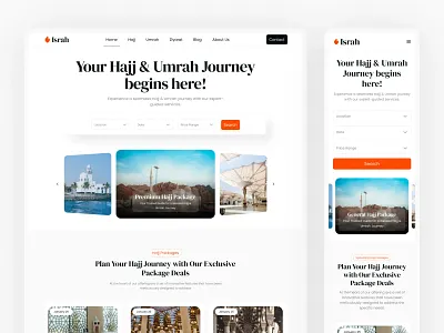 Israh 🌙 Hajj & Umrah Travel Agency Template figma template hajj hajj and umrah hajj travel islamic website israh macca madinah muslim travel agency muslim website pilgrimage religious website template travel agency travel agency website umrah umrah travel ziyarah