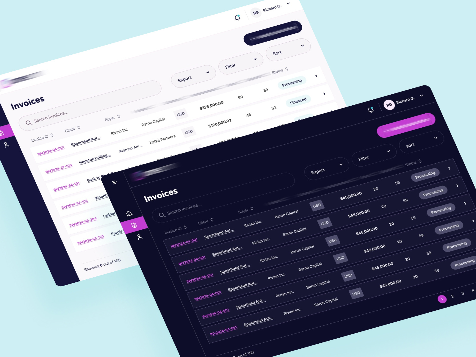 Enterprise B2B Financing Solutions application b2b darkmode entreprise financing fintech product design productdesign solution webapp website