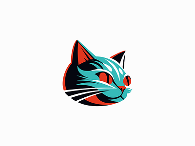 Cat warrior icon brand identity Royalty Free Vector Image