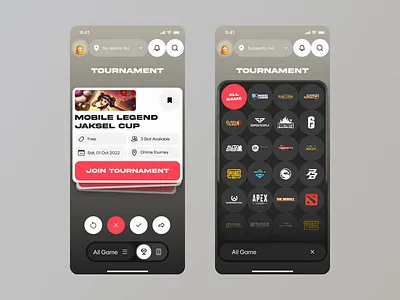 Strive Mobile App Animation app card design game app gaming app interaction mobile mobile animation mobile app mobile app interaction navbar principle protopie prototyping swipe tournament tournament app ui ui design ux