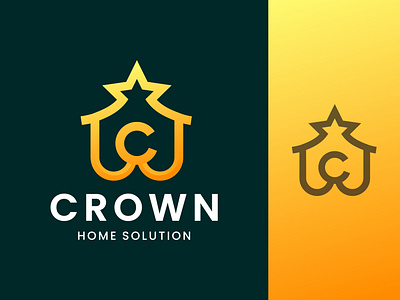 Crown Home modern logo abstract branding clean logo color creative logo crown design gold gradient home house illustration logo logo design logo designer logofolio modern logo real estate symbol unique logo