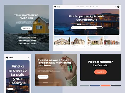 Axis – Real Estate template UI design concept agency boomdevs design landing page portfolio realestate ui web design website