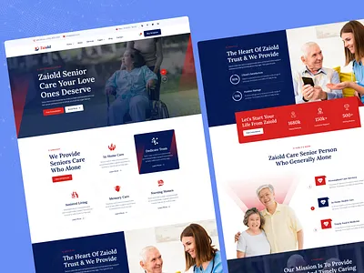 Zaiold - Senior Care Charity Website branding charity website design charity website template creative web design landing page minimal design responsive design senior care charity website senior care website template design ui ui kit uiux uiux design web design web development webflow webflow template website concept website template