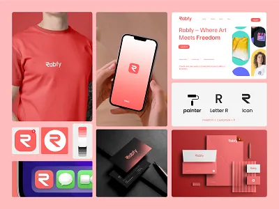 Rabfy branding faruart farukahmed logo logodesign minimal logo painter logo rabfy techlogo