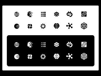 Icon Explorations for AI Logo ai app brand brand identity branding clean design logo ui web website white