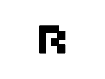 Letter "R" ai computer geometric letter logo symbol tech wordmark