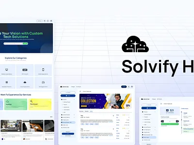 Solvify Hub blue figma freelancer graphic design home page project solvify hub ui