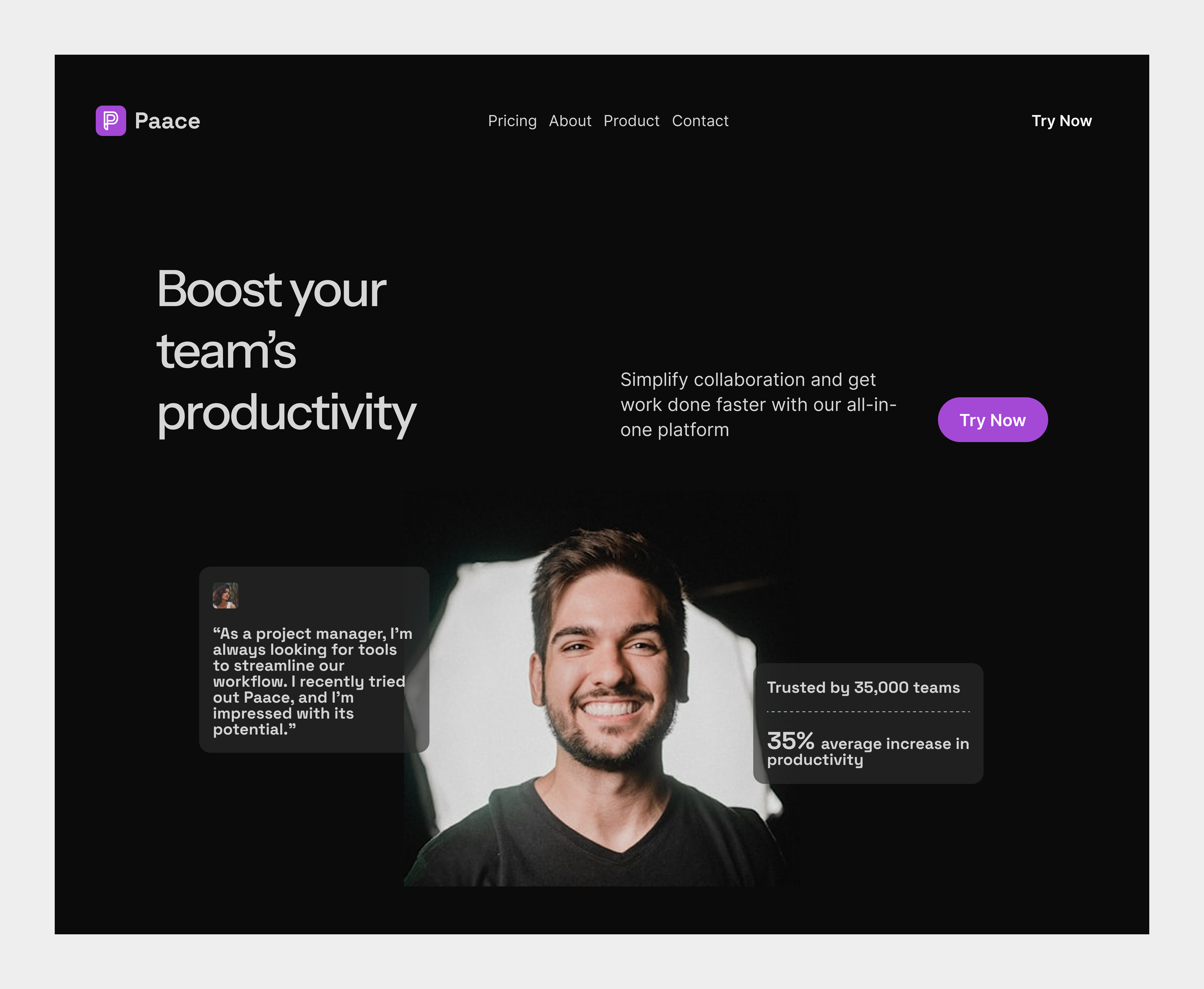Example of Figma To Framer Landing Page