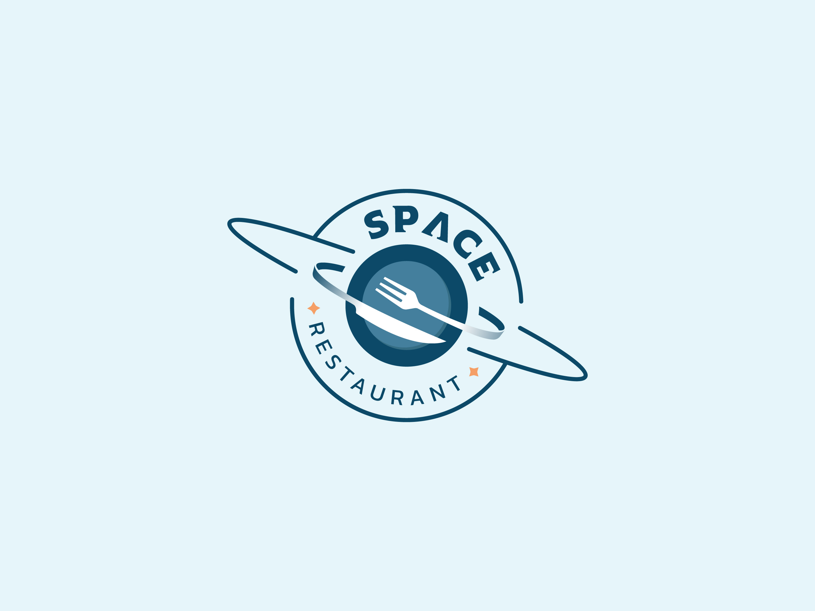 Space Restaurant - Emblem & Badge Logo
