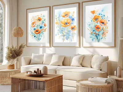 Poppies. Wall art. Home decor ai art canvas print flower home decor illustration painting wall art watercolor