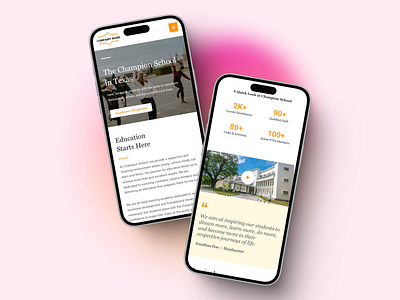 Modern School Website Design – Champion School Texas design elementor ui web design website wordpress
