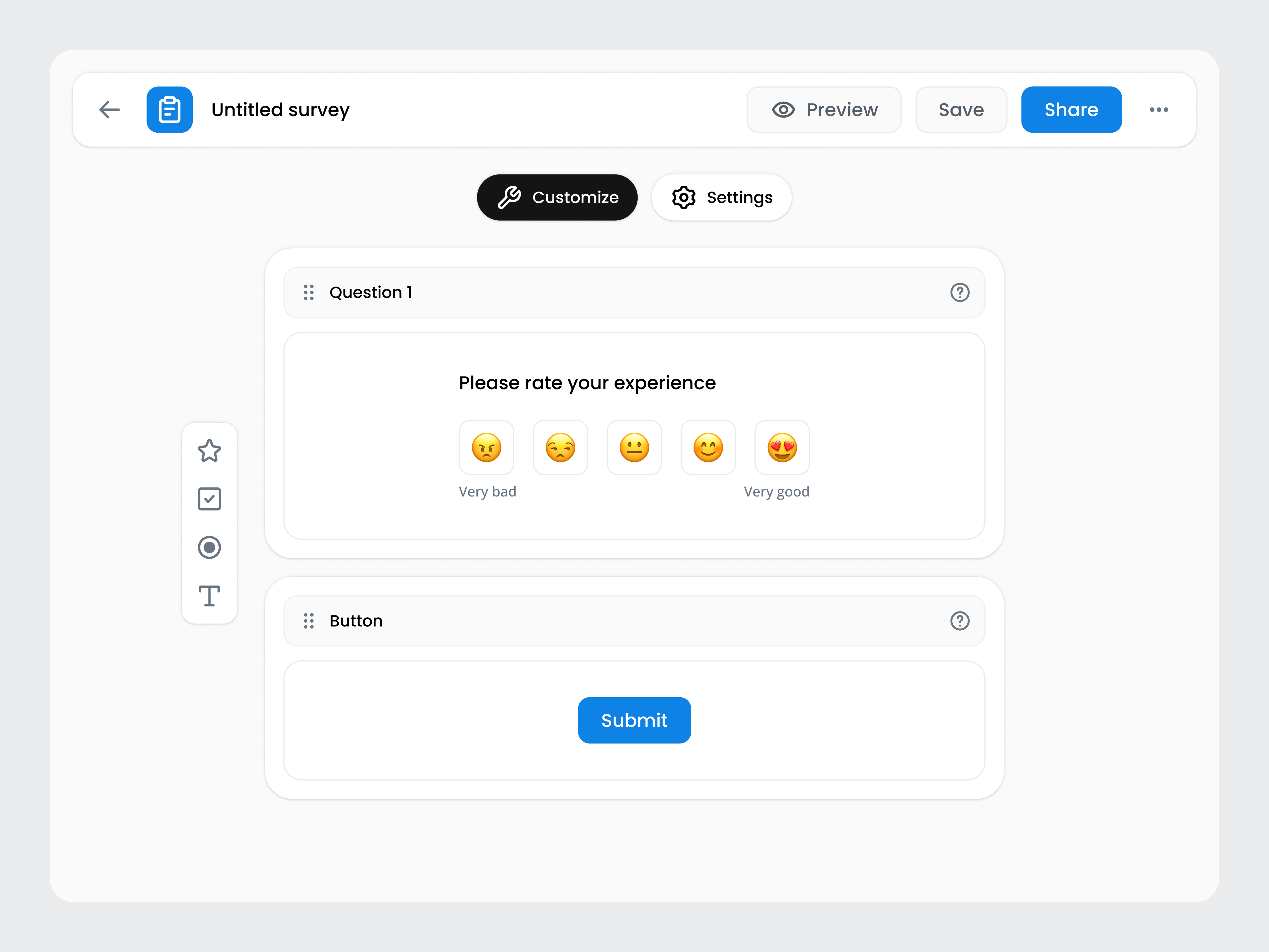 Survey builder csat customer satisfaction design product design survey survey builder ui ui design ux visual design