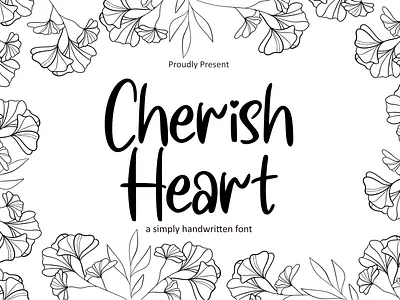 Cherish Heart Font branding cherish design font graphic design handwritten heart illustration modern script