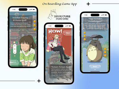 On Boarding Game App #Ghibli Studio branding game graphic design logo ui