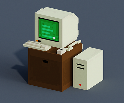 PC from 90s - Voxel Art, MagicaVoxel 3d design digital digitalart illustration logo magicavoxel render voxel voxelart