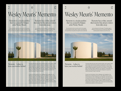 Wesley Meuris - Memento 2023 trends architecture art art direction artist clean columns creative design grid layout memento typo typography ui ui elements uidesign ux web web design