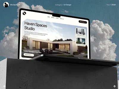 Heaven Spaces – Interior Design Agency | Web Design brand identity branding design figma graphic design interior design landing page logo minimalism mockup modern typography ui ux vector web design website