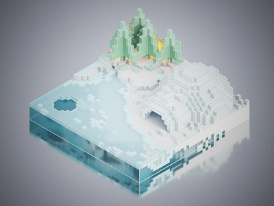 Ice - Voxel Art, Magicavoxel 3d design digital digitalart illustration logo magicavoxel render voxel voxelart