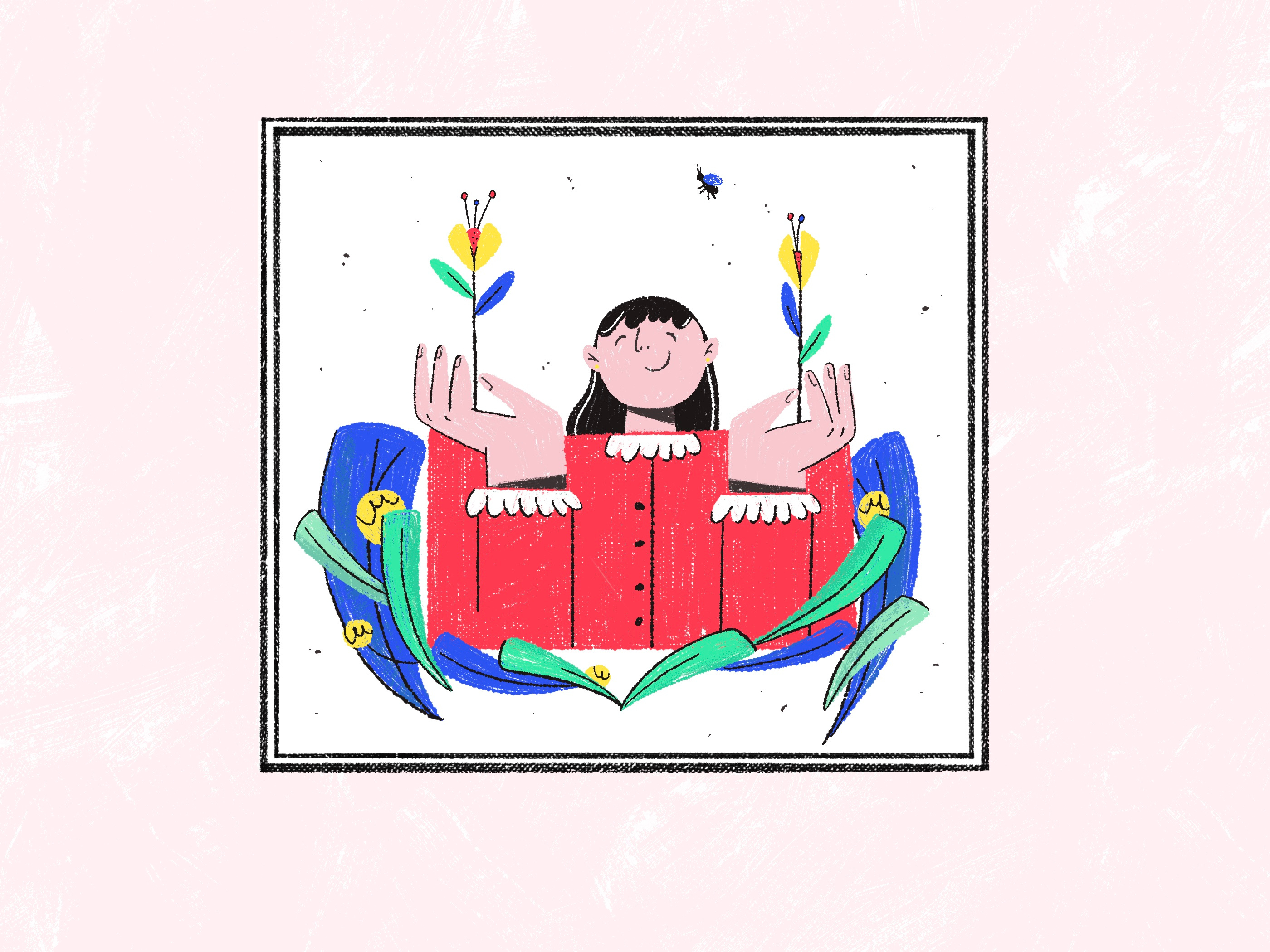 Flower girl abstract characterdesign clean contemporary digital illustration dribbblers flat illustration flatdesign flowers geometric illustration inspiration minimalistic modern design shapes sketch texture web illustration