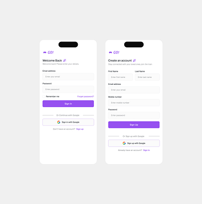 Chat App Sign In / Sign Up UI design page app app design chat app log in page mobile app mobile ui product design sign in page sign up page ui ui design user interface