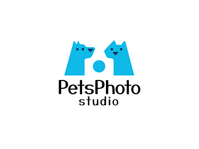 PetsPhoto animal brand branding camera cat cute design dog elegant funny illustration logo logotype modern negative space negativespace nice pet photo studio