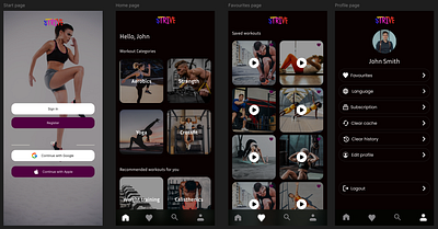 Strive app figma ui ui ux ui ux design ux