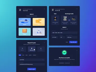 Roblox NFT Marketplace - Web Components Set blockchain buy crypto dashboard deposit dex exchange game gaming marketplace modal nft payment method purchase roblox shop success transaction ui component web3