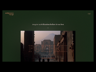 Midjourney voyage | Pompeii ai branding design figma historic landingspage midjourney pompeii ui ui design web design