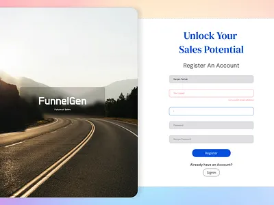 FunnelGen Login Page #WeeklyUIUpload branding design figma ui ux