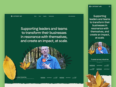 A Different Way website design floral forest green homepage landing page layout natural organic personal web design website
