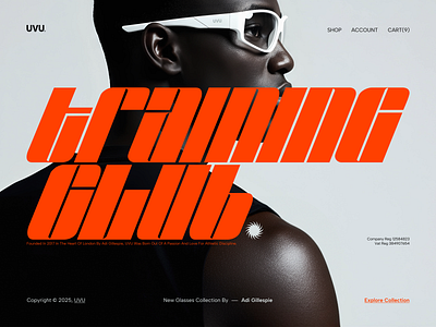 UVU® Training Club Eyewear Design Concept (prt.2) 3d ai animation branding concept contrast glasses graphic design landing logo minimal motion motion graphics orange promo sport brand typography ui uiux webdite