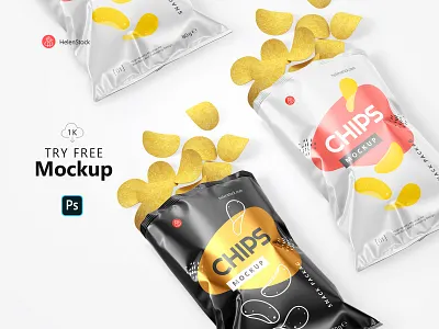 Opened Snack Pack Mockup bag branding branding mockup chips chips mockup chips package chips packaging crisps food pack food package free free download mock up mockup mockup design package packaging potato chips psd mockup snack package