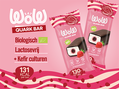 Quark Bar Label bar label cheese bar chocolate cottage cheese dairy kefir kefir cultures organic packaging quark bar strawberry