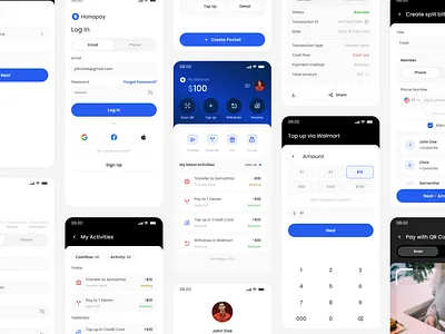 Hanapay - Digital Wallet App cash digital wallet finance financial gift hanapay mobile app payment pocket splits bill top up transaction transfer bank transfer money ui kit wallet withdrawal