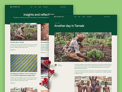 A Different Way blog blog blog posts cause design floral green landing page layout natural ngo non-profit organic ornament personal web design website