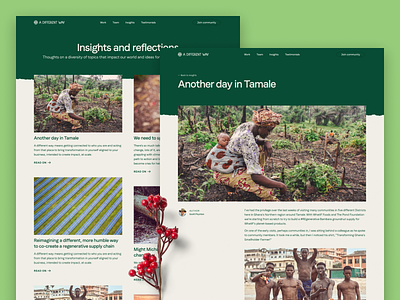 A Different Way blog blog blog posts cause design floral green landing page layout natural ngo non profit organic ornament personal web design website