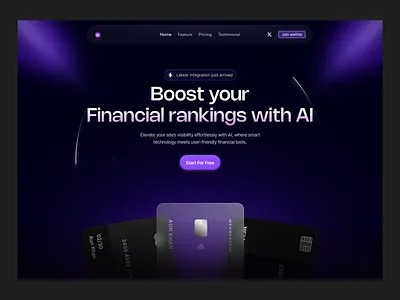 Financial AI Banking Landing Page ai artificial intelligence design finance landing page money ui uiesign uiuxdesign ux webdesign website