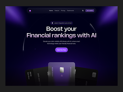 Financial AI Banking Landing Page ai artificial intelligence design finance landing page money ui uiesign uiuxdesign ux webdesign website