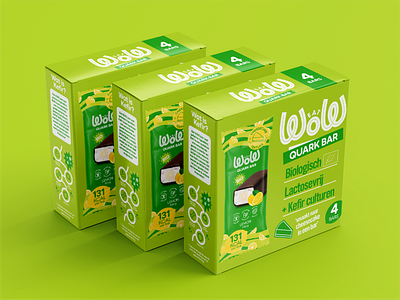 Quark Bar Boxes box design cheesecake citrus dairy green illustration lactose free lemon organic food packaging quark bar snack bar