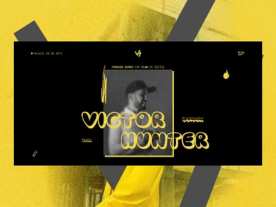 Hero Section - Victor Hunter (Rapper) art directed graphic design hero section music musician rapper ui user interface web design
