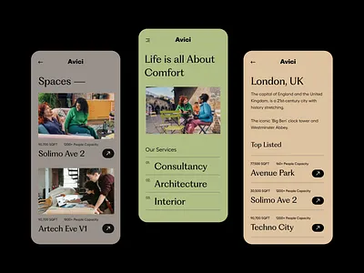 Web Responsive app ui clean design landing page menu mobile responsive mobile ui mobile view product design profile rent space services typography ui ui ux user experience ux web development web ui website