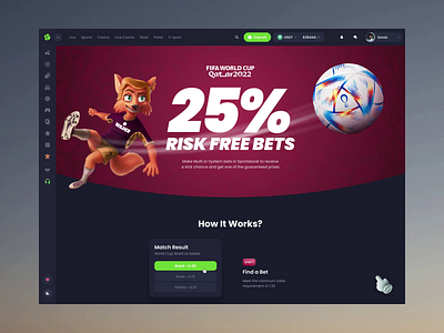 BetNomi - Casino Landing Page Animation animation bets betting blockchain casino crypto design event gambling game gaming hero section home page landing page motion graphics scroll animation sport ui ux world cup