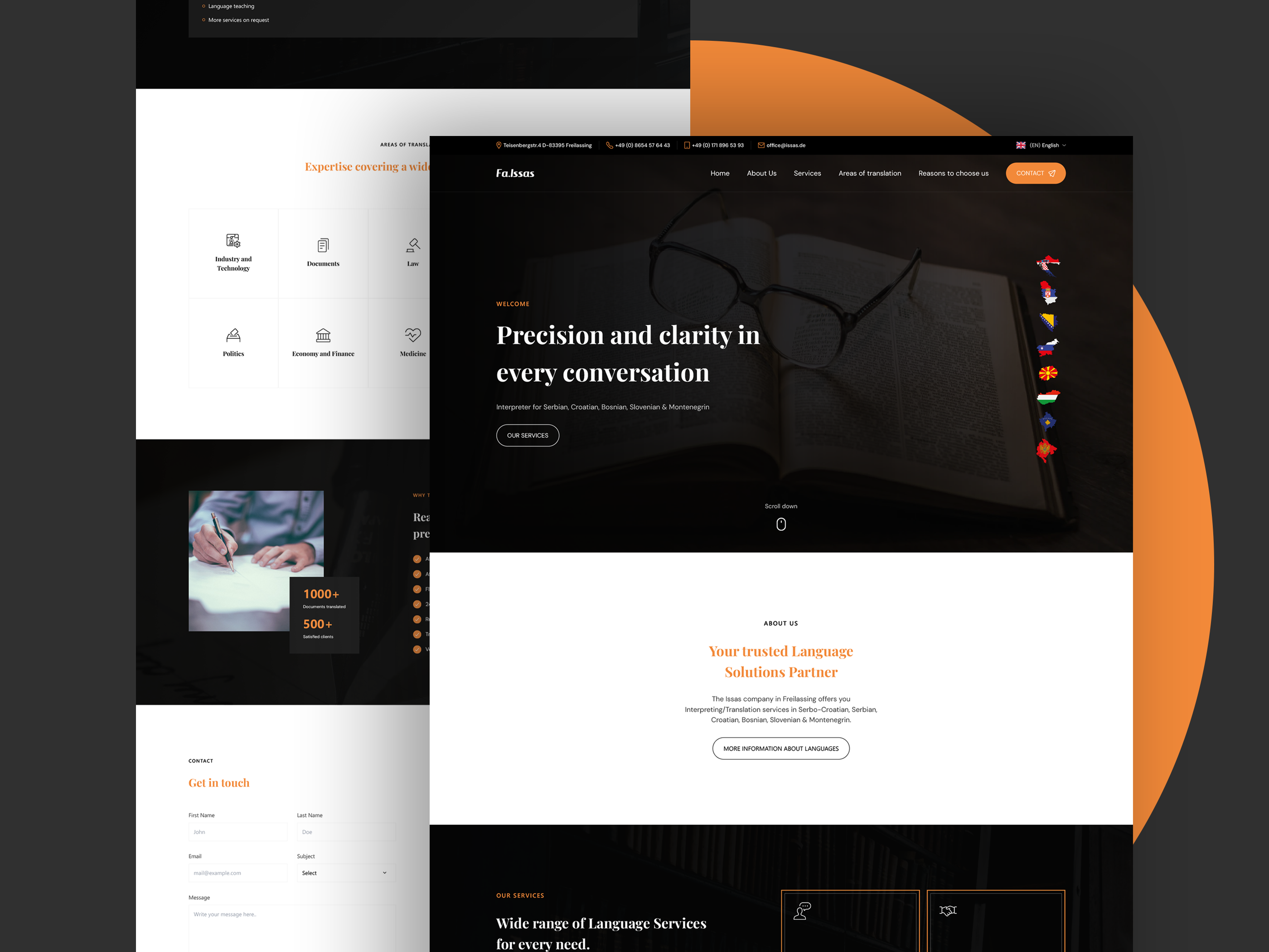 Fa.Issas - Landing Page clean interpreting landing page translating web design