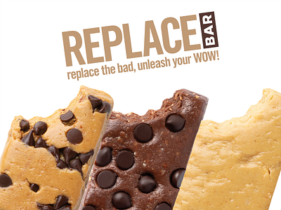 Replace the Bad bar label branding design chocolate fiber fitness healthy food identity label design organic protein snack