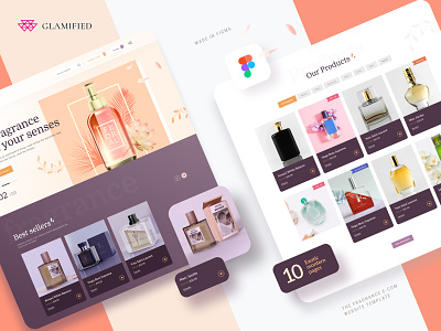 Glamified Fragrances | eCommerce Template beautiful website design design agency figma fragrance website landing page perfume industry perfume website ui ui design ux ux design website website design website design australia website design india website design uk website design usa website template wordpress template