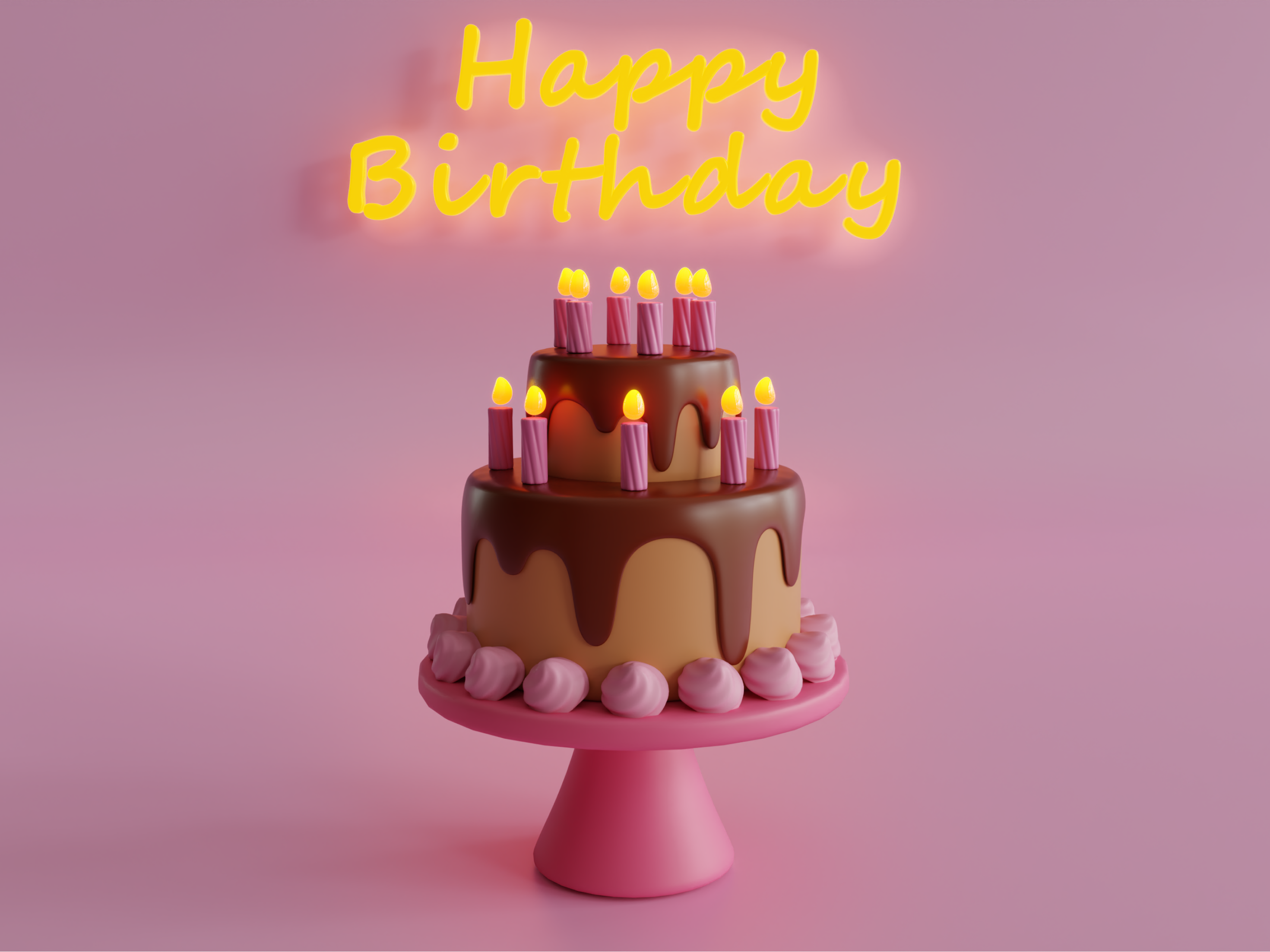 3D Birthday Cake Modeling 3d 3d icon 3d illustration 3d modeling blender cake celebration graphic design happy birthday illustration